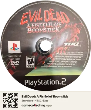 Evil Dead: A Fistful of Boomstick PlayStation 2, NTSC disc