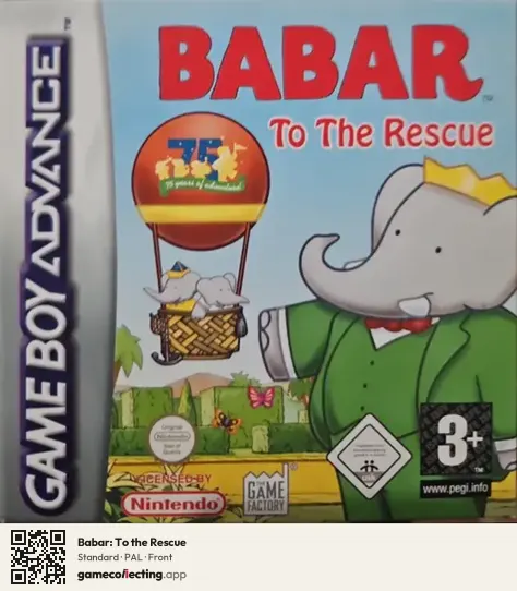 Babar: To the Rescue Game Boy Advance, PAL box front