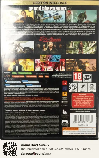Grand Theft Auto IV Computer, France box back
