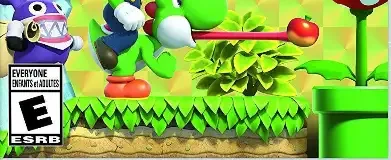 New Super Mario Bros. U Deluxe, the ESRB box on its front