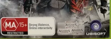 Assassin's Creed: The Americas Collection, the Australian classification mark on its front