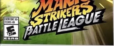 Mario Strikers: Battle League, the ESRB box on its front