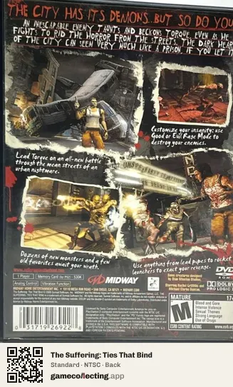 The Suffering: Ties That Bind PlayStation 2, NTSC box back