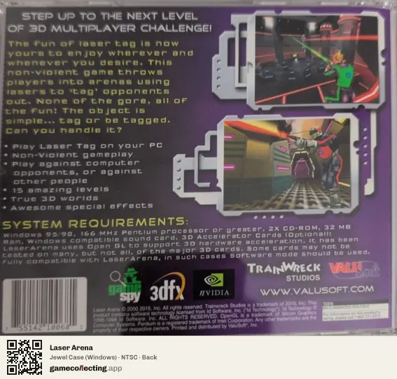 Laser Arena Computer, NTSC box back
