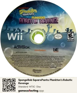 SpongeBob SquarePants: Plankton's Robotic Revenge Xbox 360, NTSC disc
