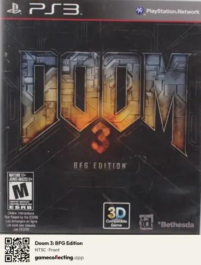 Doom 3: BFG Edition PlayStation 3, NTSC box front