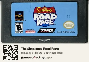 The Simpsons: Road Rage Game Boy Advance, NTSC cartridge label