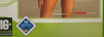 Dead or Alive Xtreme Beach Volleyball, the PEGI square on its front