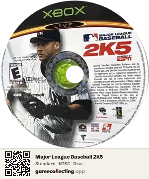 Major League Baseball 2K5 Xbox, NTSC disc
