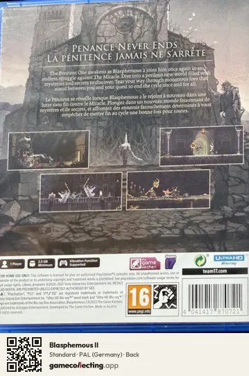Blasphemous II PlayStation 5, Germany box back