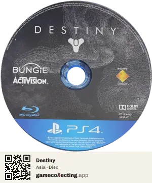 Destiny PlayStation 4, Asia disc
