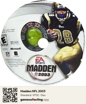 Madden NFL 2003 Xbox, NTSC disc
