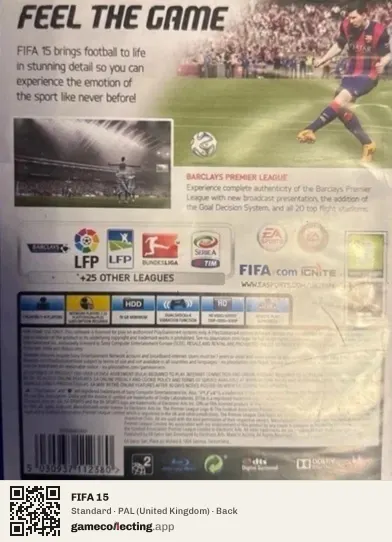 FIFA 15 PlayStation 4, United Kingdom box back