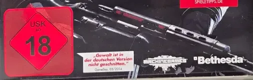 Wolfenstein: The New Order, the USK square on its front