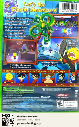 Xiaolin Showdown Xbox, NTSC box back