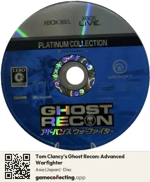 Tom Clancy's Ghost Recon: Advanced Warfighter Xbox 360, Asia disc