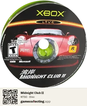 Midnight Club II Xbox, NTSC disc