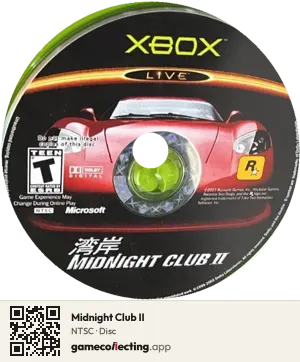 Midnight Club II Xbox, NTSC disc