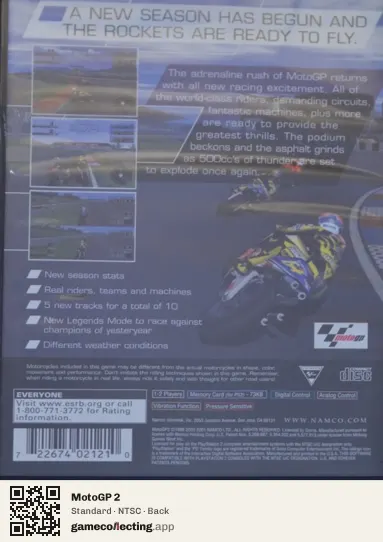 MotoGP 2 PlayStation 2, NTSC box back