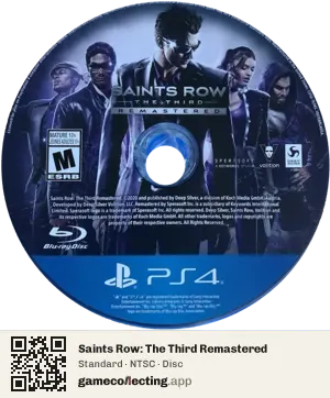 Saints Row: The Third Remastered PlayStation 4, NTSC disc