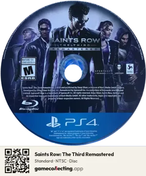 Saints Row: The Third Remastered PlayStation 4, NTSC disc