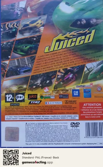 Juiced PlayStation 2, France box back