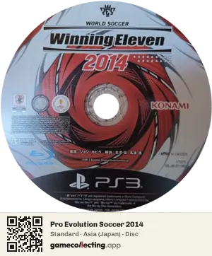 Pro Evolution Soccer 2014 PlayStation 3, Asia disc