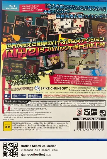 Hotline Miami Collection PlayStation 4, Japan box back