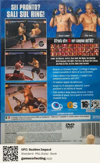 UFC: Sudden Impact PlayStation 2, Italy box back