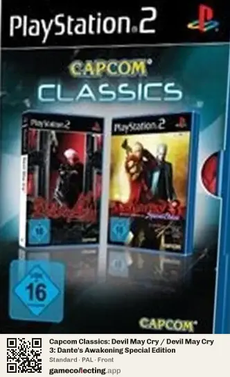 Capcom Classics: Devil May Cry / Devil May Cry 3: Dante's Awakening Special Edition PlayStation 2, PAL box front