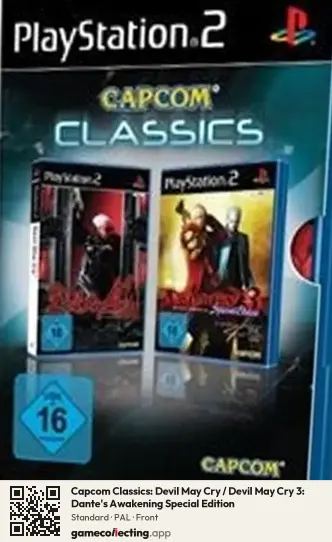 Capcom Classics: Devil May Cry / Devil May Cry 3: Dante's Awakening Special Edition PlayStation 2, PAL box front