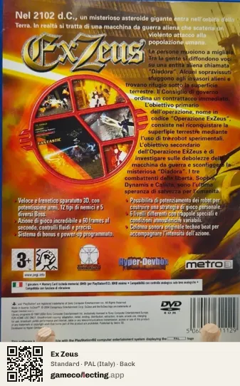 Ex Zeus PlayStation 2, Italy box back