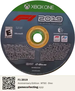 F1 2019 Xbox One, NTSC disc