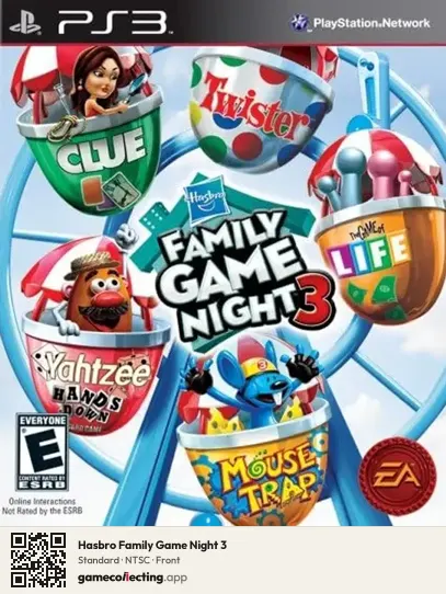 Hasbro Family Game Night 3 PlayStation 3, NTSC box front