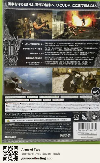 Army of Two Xbox 360, Asia box back