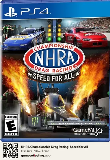 NHRA Championship Drag Racing: Speed for All PlayStation 4, NTSC box front