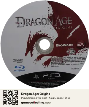 Dragon Age: Origins PlayStation 3, Asia disc
