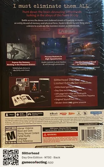 Slitterhead PlayStation 5, NTSC box back