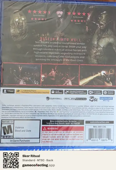 Sker Ritual PlayStation 5, NTSC box back