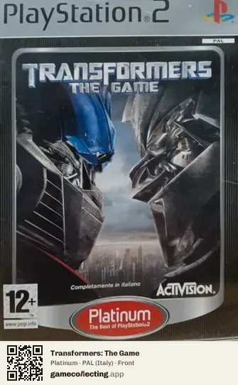 Transformers: The Game PlayStation 2, Italy box front