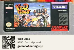 Wild Guns Super Nintendo Entertainment System, NTSC cartridge label