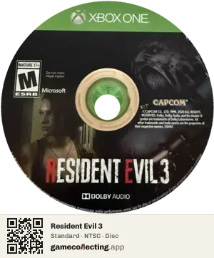 Resident Evil 3 Xbox One, NTSC disc