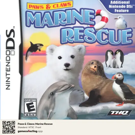 Paws & Claws: Marine Rescue Nintendo DS, NTSC box front