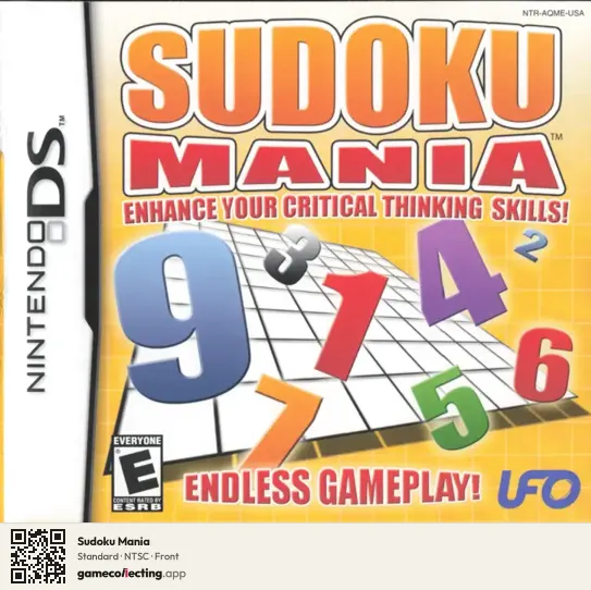 Sudoku Mania Nintendo DS, NTSC box front
