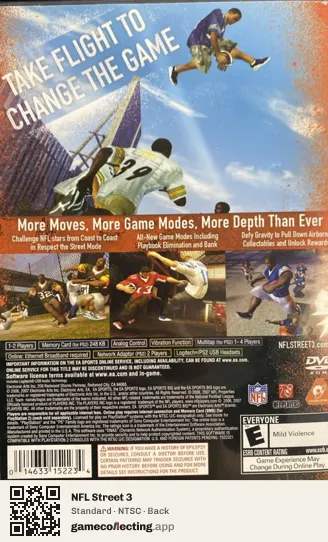 NFL Street 3 PlayStation 2, NTSC box back
