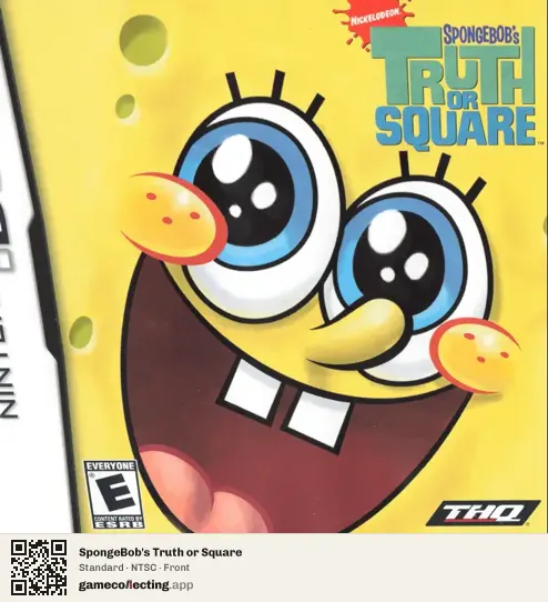 SpongeBob's Truth or Square Nintendo DS, NTSC box front