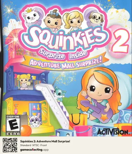 Squinkies 2: Adventure Mall Surprize! Nintendo DS, NTSC box front