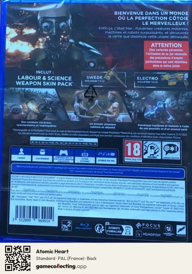 Atomic Heart PlayStation 4, France box back