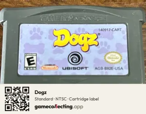 Dogz Game Boy Advance, NTSC cartridge label