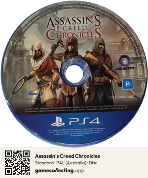Assassin's Creed Chronicles PlayStation 4, PAL disc